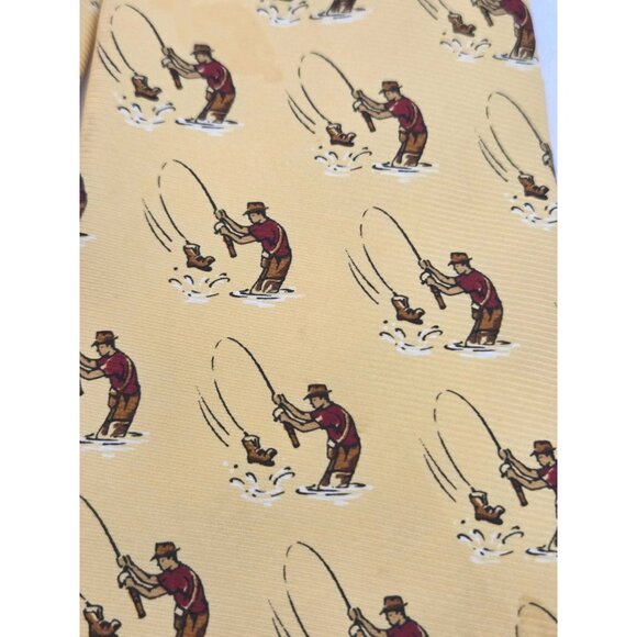 Ralph Lauren Other - Ralph Lauren RLL Yellow Silk Fly Fisherman Tie Fly-fishing Made In USA